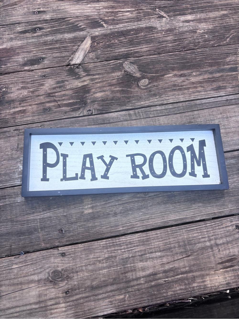 Hobby Lobby Play Room Sign - Blue and White Framed Wall Art